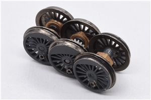 N Class 2-6-0 Set of 3 wheels No Connecting rods Grey 372-933