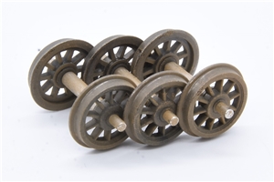 Ivatt 2MT 2-6-0 Tender  tender axles - weathered black - set 3 32-825